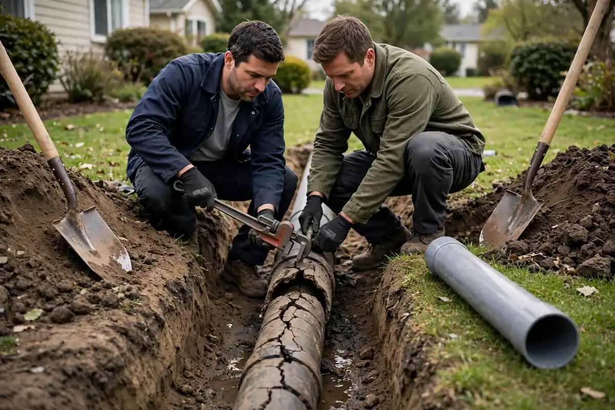Burst or split supply pipe flooding a room