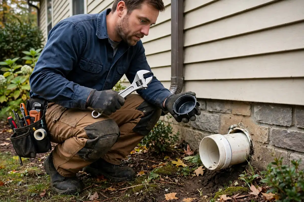 Burst or split supply pipe flooding a room