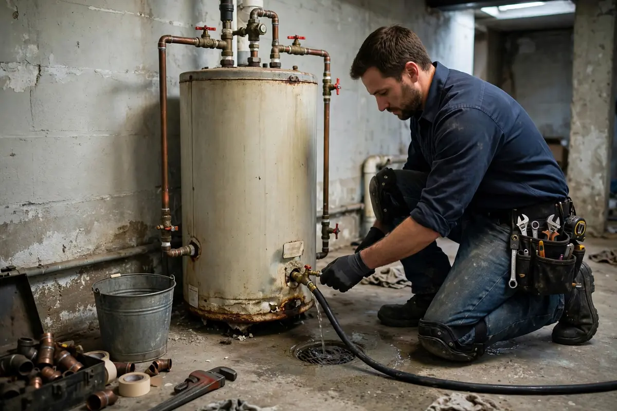 Water heater leaking or out of hot water
